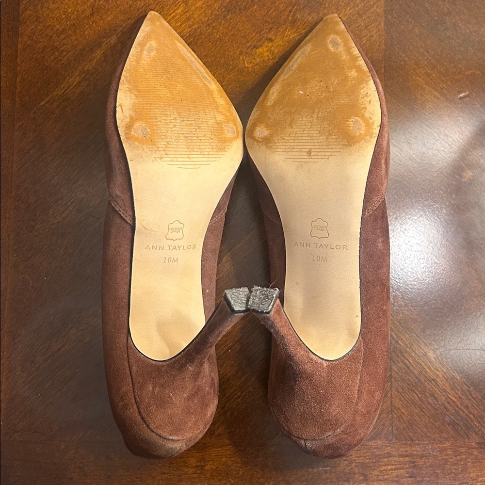 Ann Taylor Brown Suede Heels - Picture 11 of 12